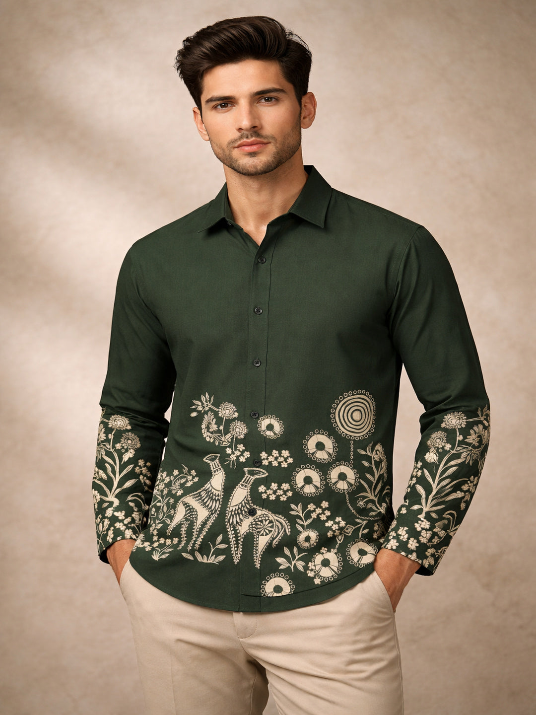 Printed Heritage Shirt - Green