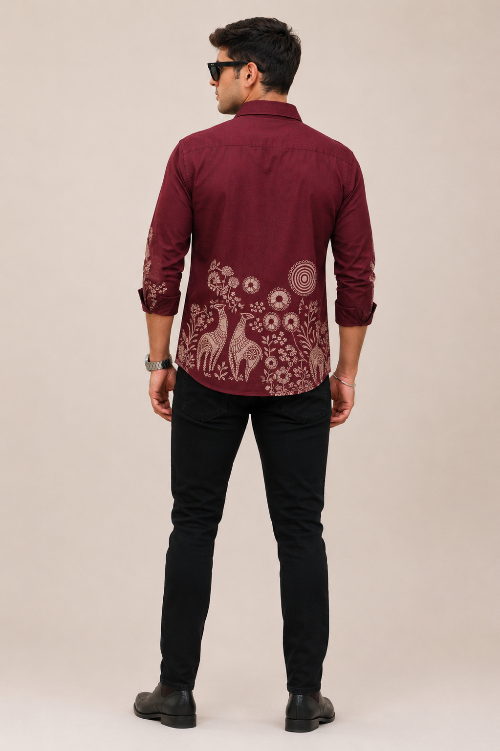 Printed Heritage Shirt - Maroon