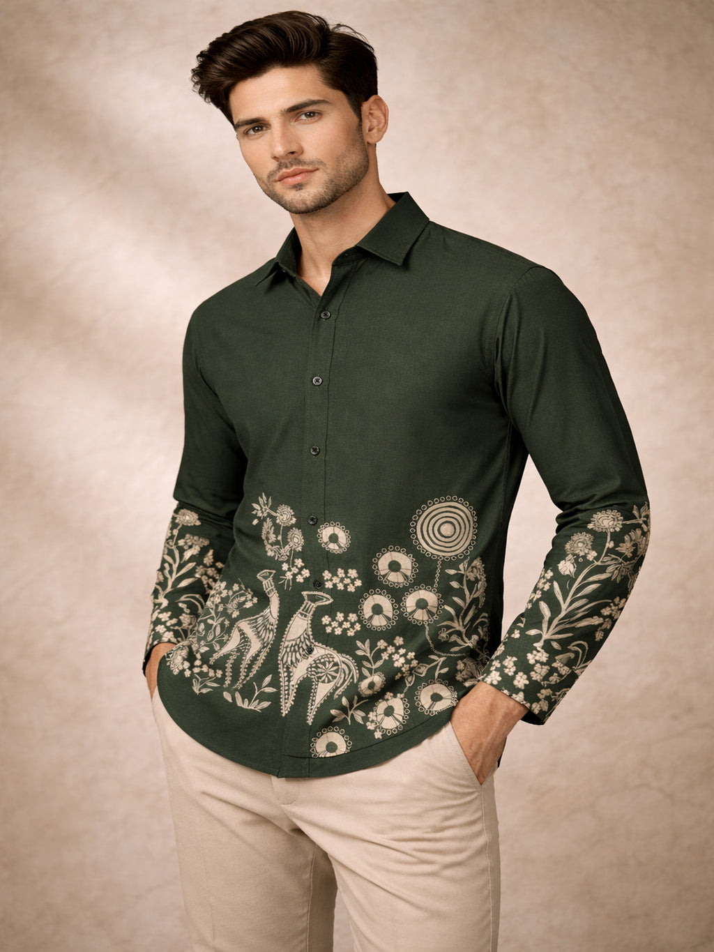 Printed Heritage Shirt - Green