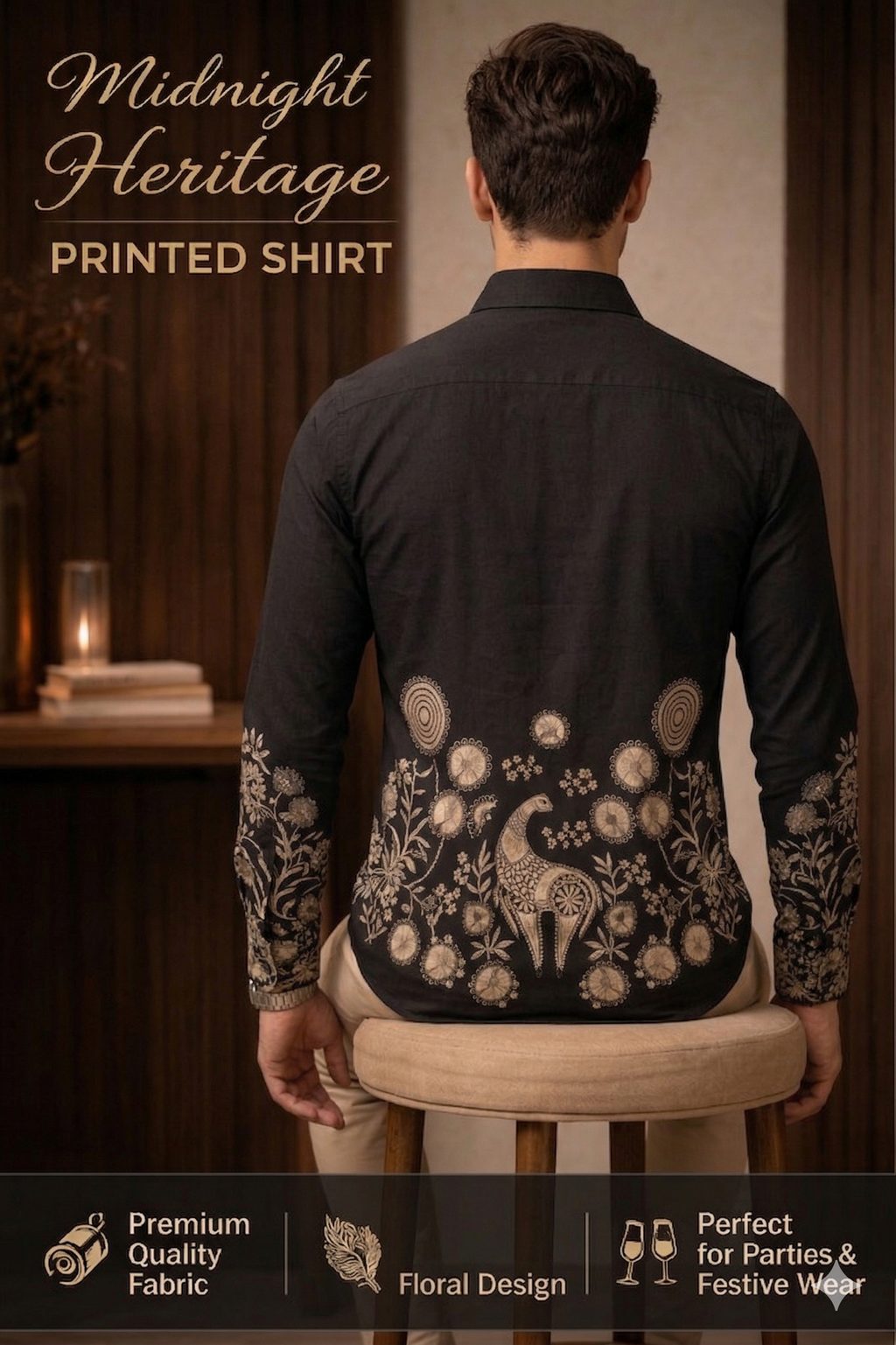 printed Heritage Shirt - Black