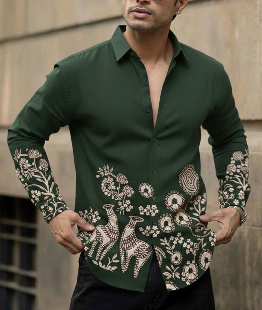 Printed Heritage Shirt - Green